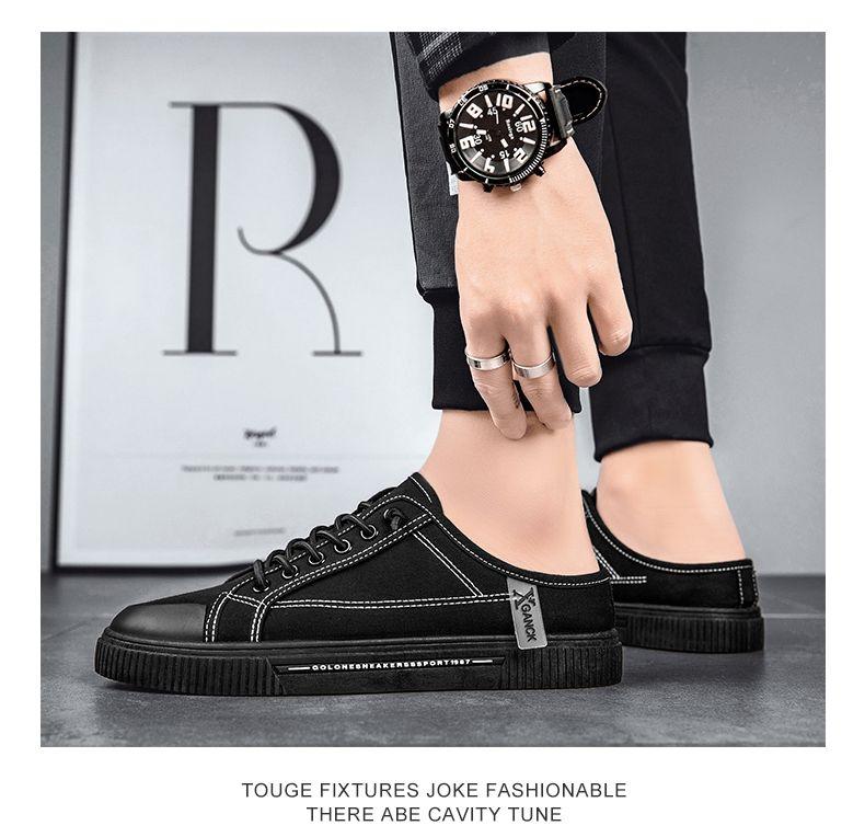 Product Introduction of 2025 [628 Positive Reviews] [Factory Direct Sale] Men's Canvas Shoes Summer No Heel Board Shoes Casual Half Slippers Trendy Shoes Lazy One-Step Men's Shoes 22