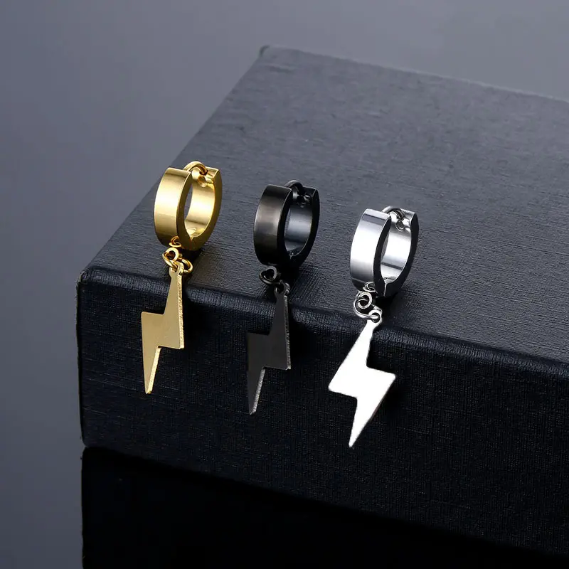 Đen Rivet Earrings Clip Unisex Punk Phong cách Mặt dây chuyền hình học Vintage Earrings 1 miếng