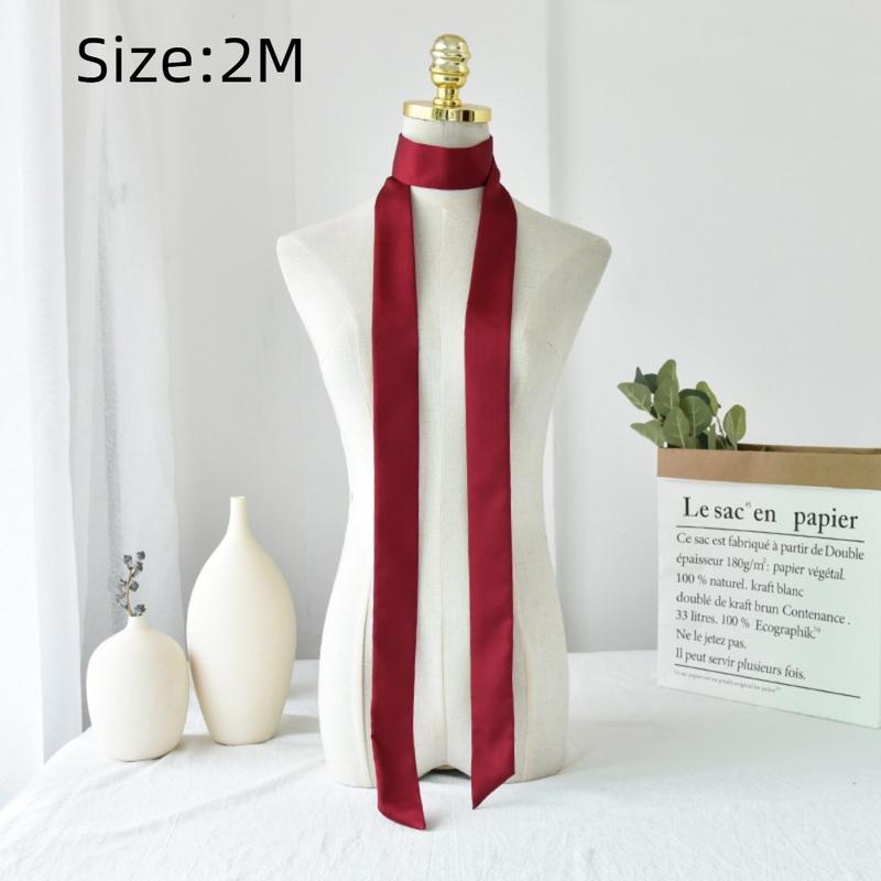 Product Introduction of wficee Delicate Long Hair Scarf Headband Favor Silk Hair Wrap Solid Color Neck Scarf Party Scrunchies 10