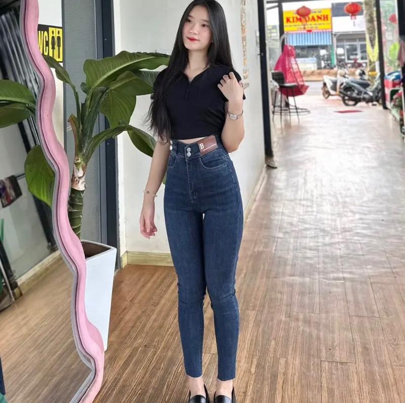 Product Introduction of Quần jean ôm nữ cạp cao thời trang.chất vải QCCC co giãn 4 chiều Denim 12