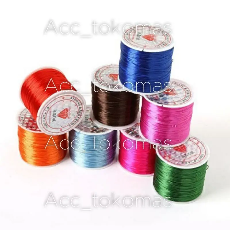 Tali Benang Karet Elastis 60Meter Tali Elastis Super Kuat Untuk Gelang Dan Kalung