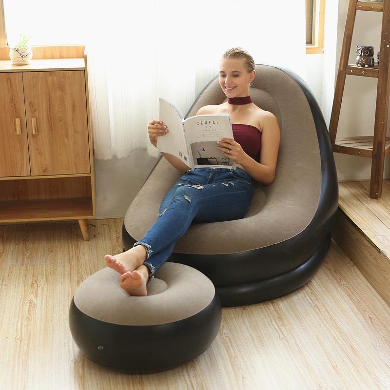 Product Introduction of Ghế Nệm Hơi Tựa Lưng Bơm Hơi Bọc Nhung Tiện Dụng Nằm Nghỉ Ngơi Thư Giãn Cho Bạn Những Lúc Mệt Mỏi Xem Tivi Hay Đọc Sách Báo. 5