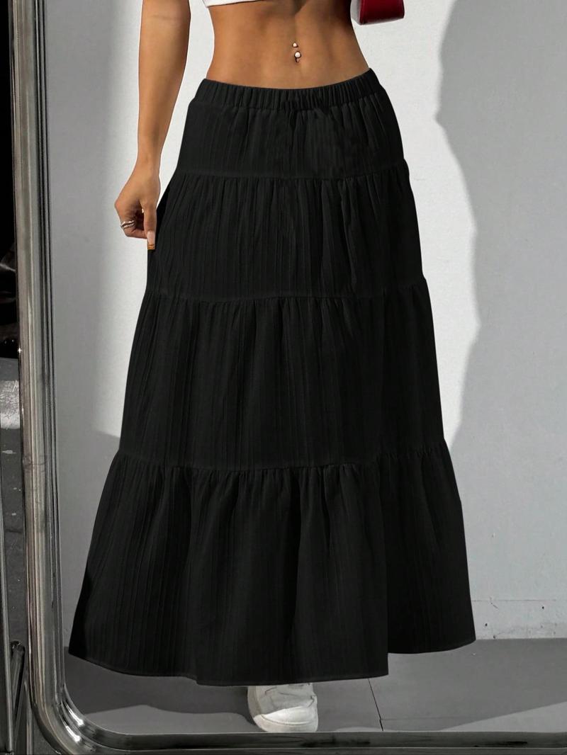 Product Introduction of Women's Solid Color Skirt, Casual Fashionable Long Skirt for Daily Wear, Ladies Bottoms for All Seasons 8