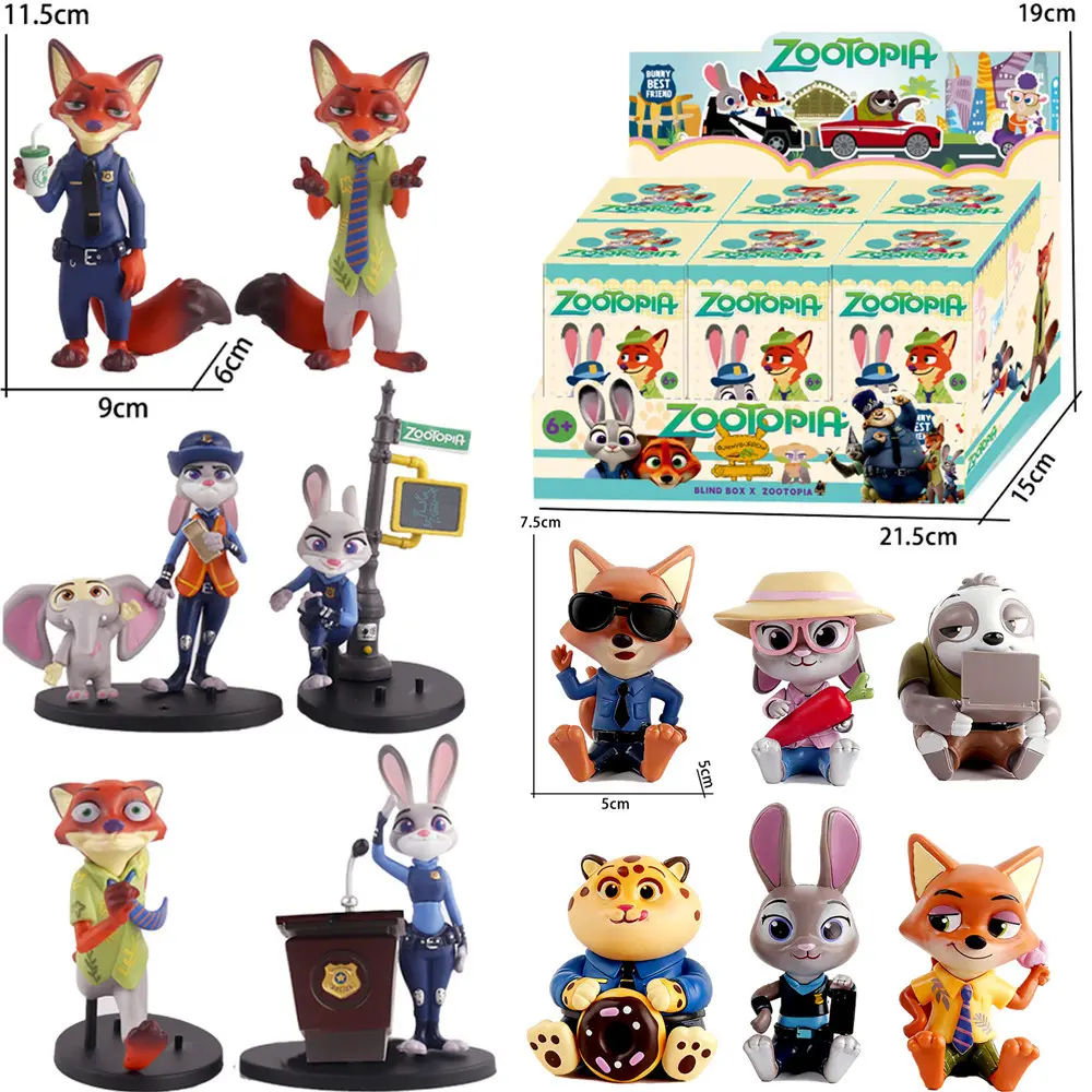 2025 Zootopia Model Figurine Decoration Fox Nick Rabbit Police Officer ...
