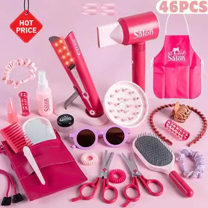 46PCS Mainan Salon Kecantikan Anak Fashion Girl Mainan Salon Salonan Make up Anak