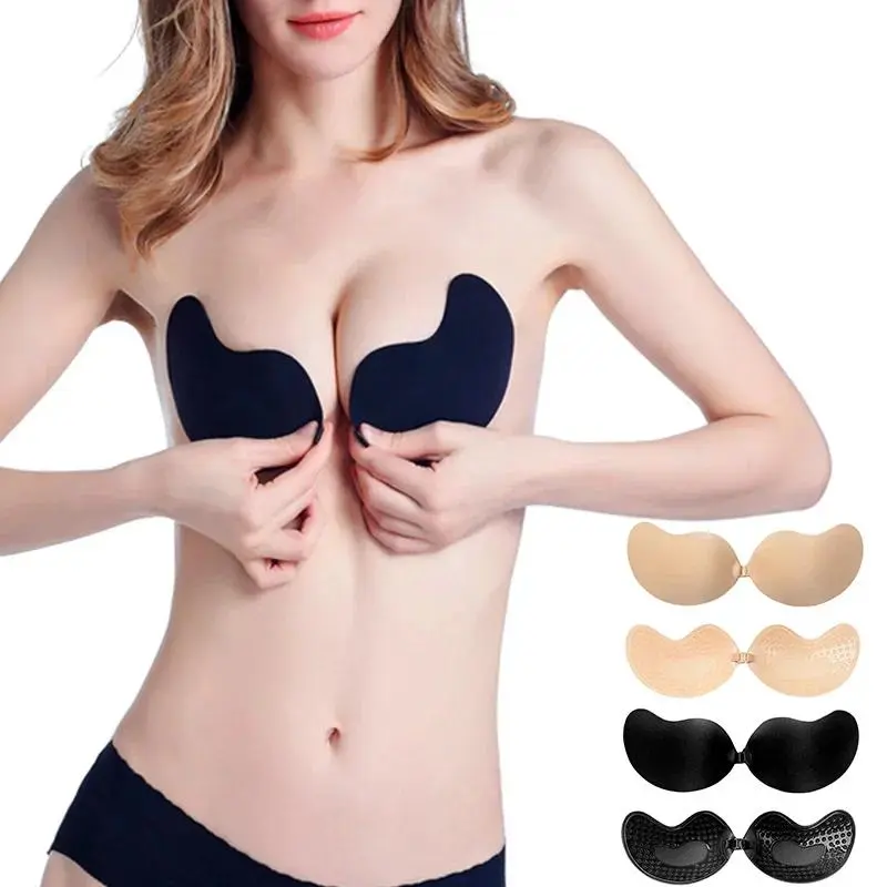 Comfortable Women Fly Bra Strapless Silicone Push Up Invisible Bra Self Adhesive Backless Bralette Lift Bralette Seamless Bras