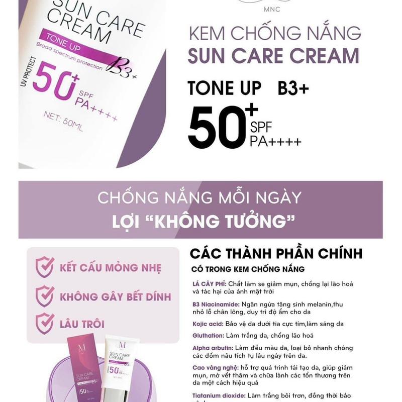 Kem Chống Nắng B3+ MNC SPF 50+ Dưỡng Body Nữ 0