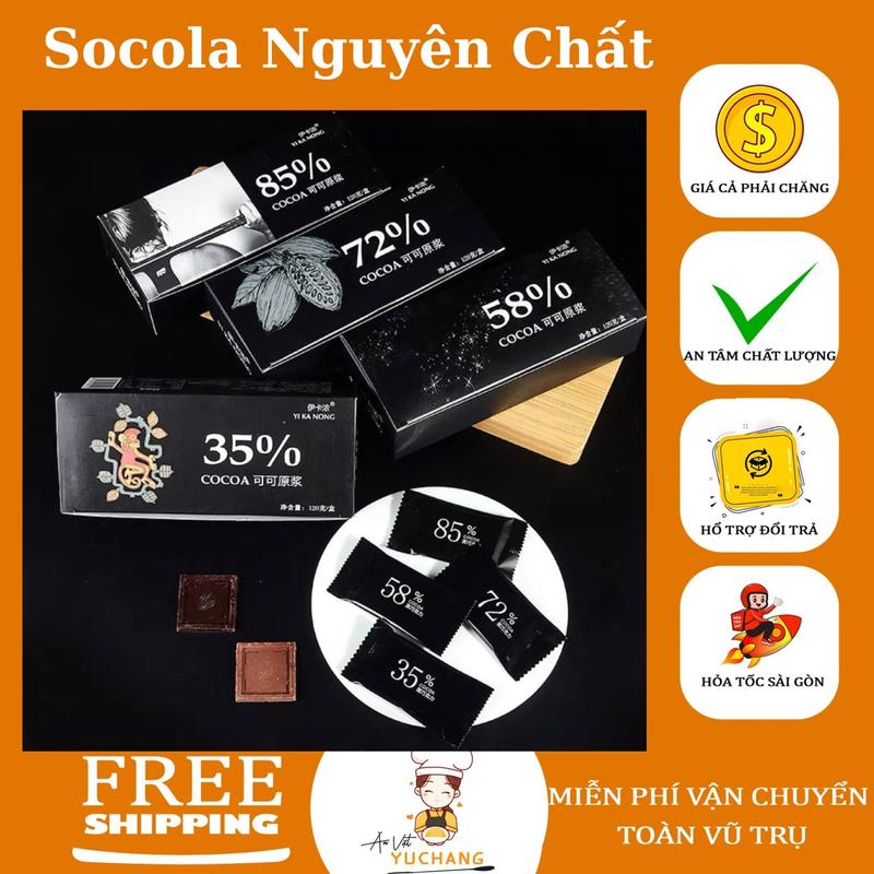 Kẹo Socola Đen Ít Đường Nguyên Hộp Cao Cấp - Ăn Vặt YuChang Snack Food Thức Ăn