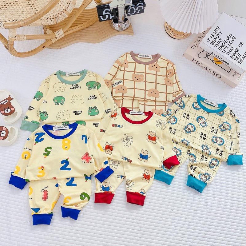 Shin Kids 6-24kg Áo Dài Quần Dài Chất Thun Lạnh In Icon Toàn Thân Dễ Thương.Đồ Ngủ Bé Trai Đồ Ngủ Bé Gái Đồ Dài Cho Bé