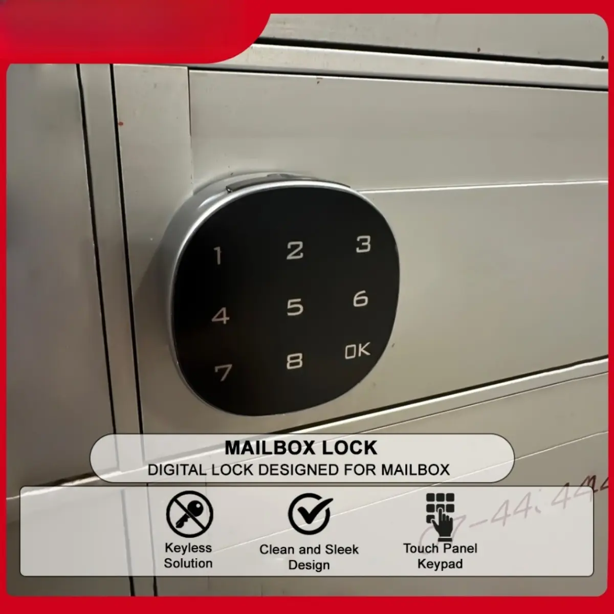 CAIXUJI Digital Mailbox Lock / Digital Letterbox Lock / Anti Clockwise Unlock / CR2032 Battery