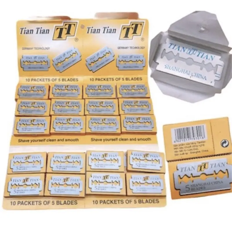 ( Hộp 100 lưỡi ) Lưỡi dao lam Tian - Dạng Vĩ vàng 20x5 1