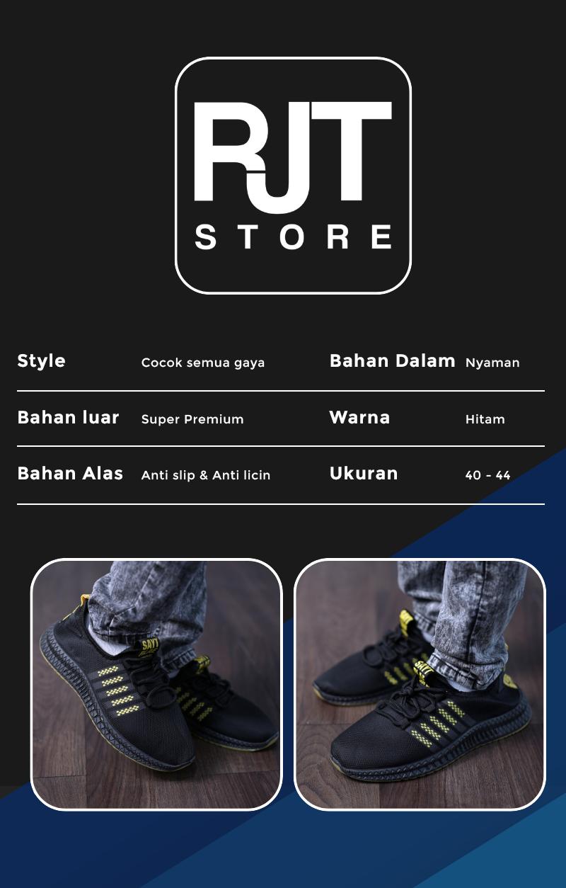 RJT Curry Black - Sepatu Sneakers Pria Casual Olahraga Shoes Running Sport Kasual Hitam