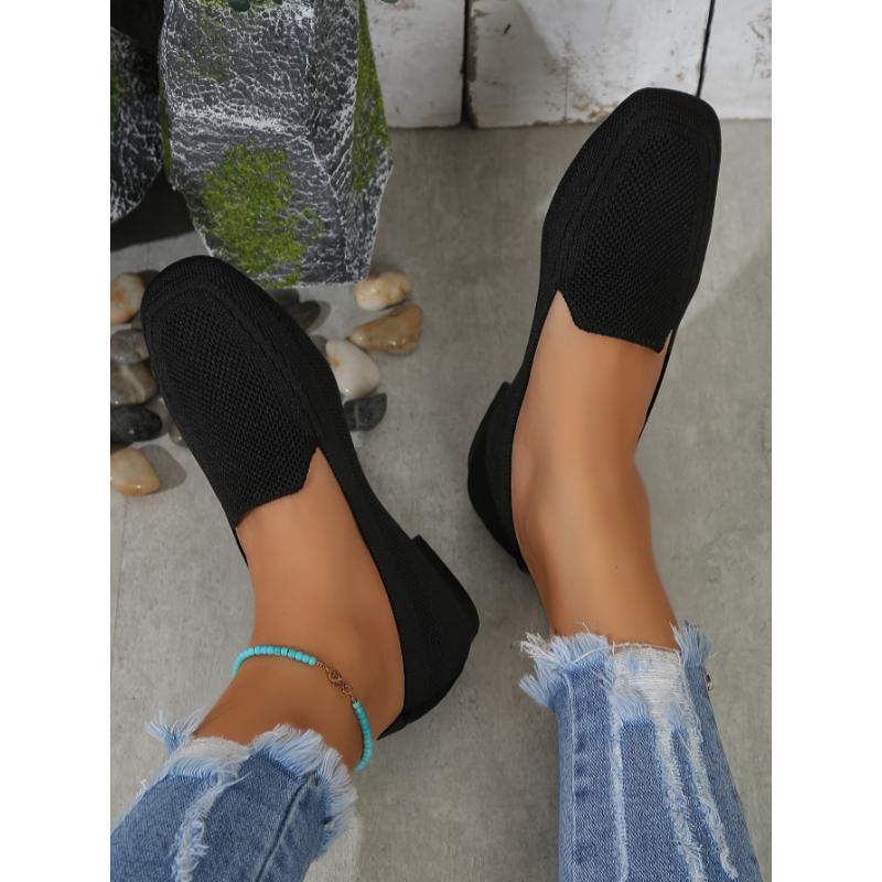 Product Introduction of Women's flat shoes with one strap, breathable square head large size wide foot shoes, casual and light walking shoes for all seasons 35