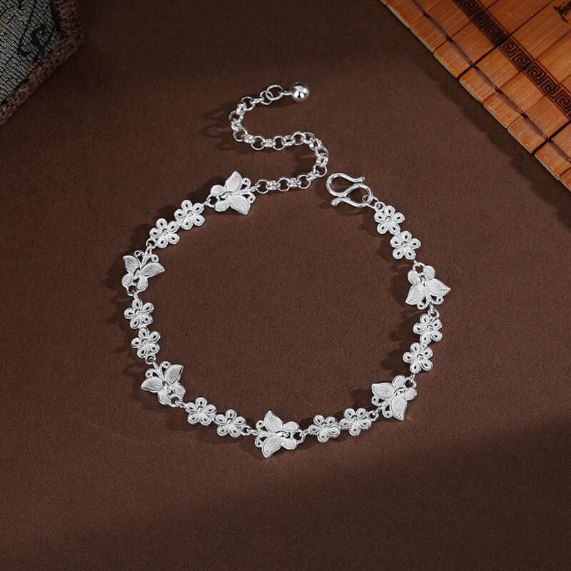 Lắc tay nữ Bống Bạc, vòng tay Vườn hoa hồ điệp nữ tính dịu dàng khắc hoạ tiết tinh xảo phụ kiện trang sức đẹp LT0.79 lắc  tay không gỉ