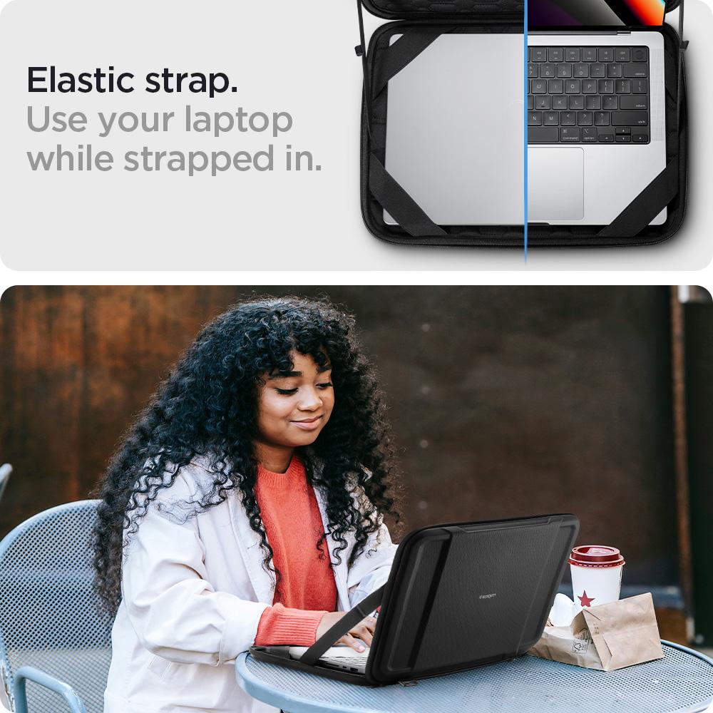 Spigen Macbook Pro 14" (2021) Pouch Rugged Armor Pro - Black AFA04270-1