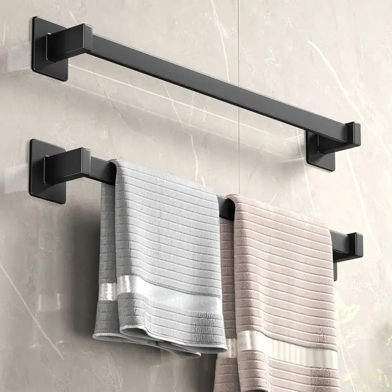 Towel Rack Without Holes Bathroom Hand Towel Bath Towel Hanger Toilet Bathroom Storage Shelf Wall-mounted Single Pole Towel Holder