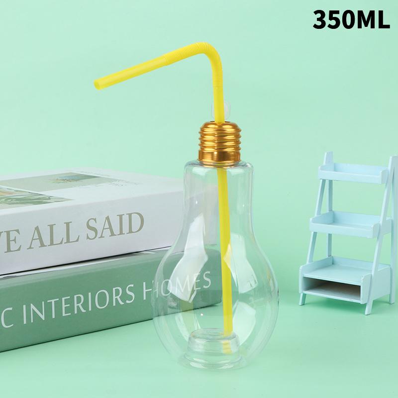 Product Introduction of 1Pc 200to500ml Creative Clear Artificial Fake Light Bulb Shaped Bottle Can Emit Light Drink Cup Juice Bottle Party Decor 34