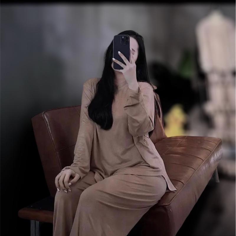 Set suông thun lạnh áo vạt bầu có túi Bigsize(45-85Kg)Top bán chạy đồ bộ nữ 【 đơn