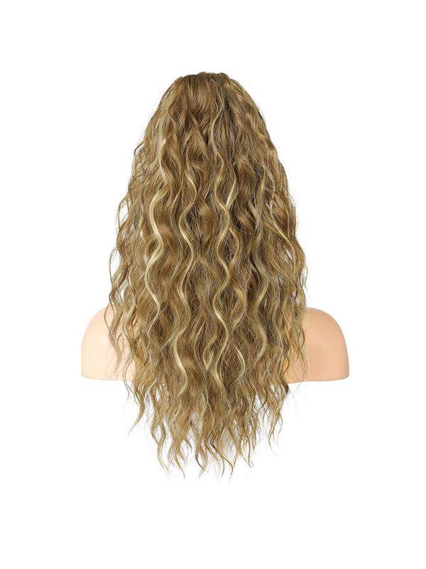 18 Inch Long Curly Wavy Blonde Ponytail Extension, Gorgeous Fluffy Synthetic Ponytail Extension, Synthetic Claw Clip in Ponytail Hairpiece for Party & Daily Use, Hair Extensions 1