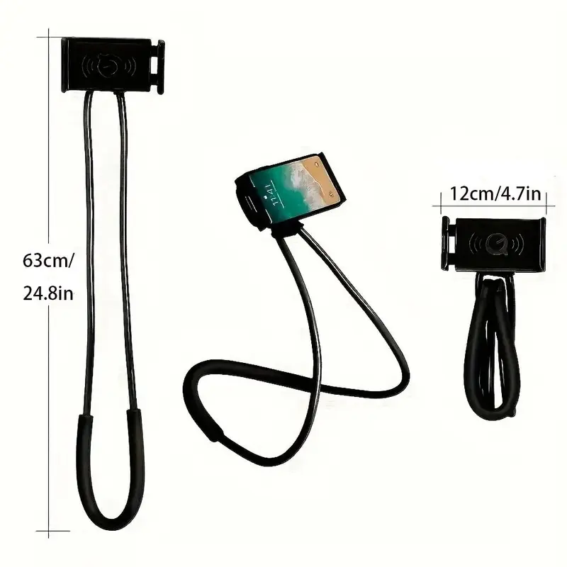360 Degree Rotatable Neck Phone Holder, Hands-free Mobile Phone Bracket, Flexible Adjustable Phone Holder for Home Office 1