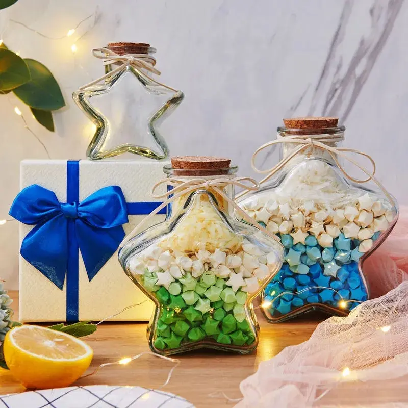 Chai điều ước hình ngôi sao, Chai origami hình ngôi sao, Đồ dùng quà tặng sinh viên sáng tạo, Tự làm, Thích hợp cho ngày của mẹ và lễ tốt nghiệp