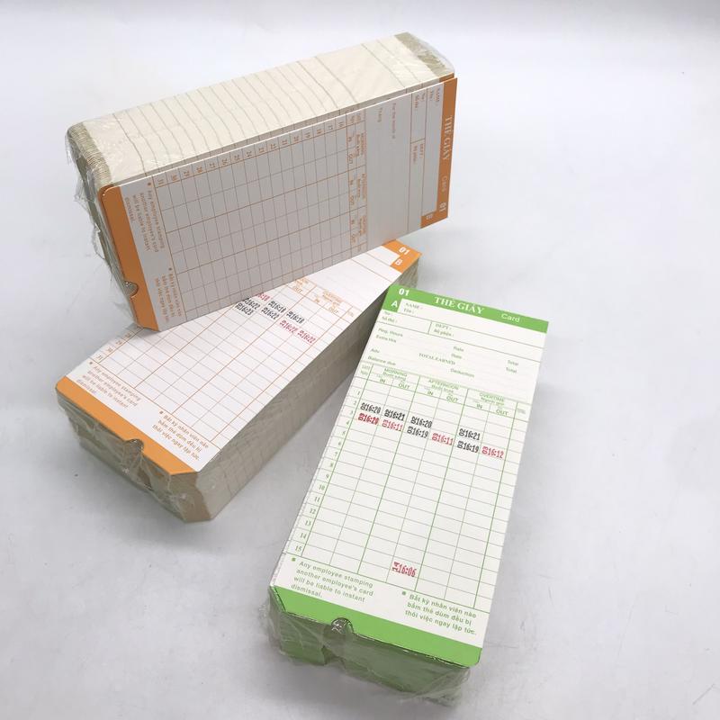 Thẻ Chấm Công Giấy - Thẻ Giấy Chấm Công (Lốc 100 Tờ)