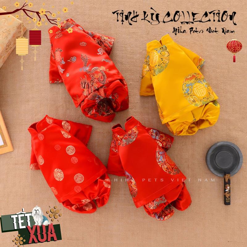 Áo Dài Cho Chó Mèo Bộ Sưu Tập Tịnh Kỳ 2026 Quần Áo Tết Cho Thú Cưng Thiết Kế Thời Trang Cao Cấp Hiha Pets.