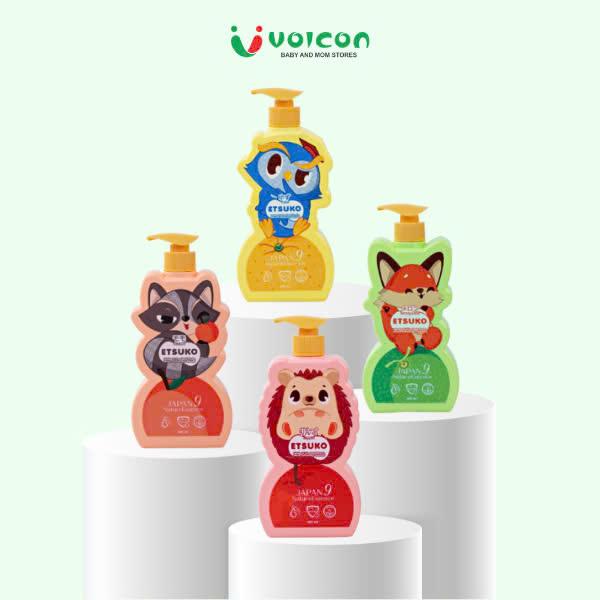 Sữa Tắm Gội Cho Bé ETSUKO Nhật 400ml Dưỡng Ẩm Dịu Nhẹ Kháng Khuẩn Bảo Vệ Cho Bé, An Toàn Cho Da Nhạy Cảm