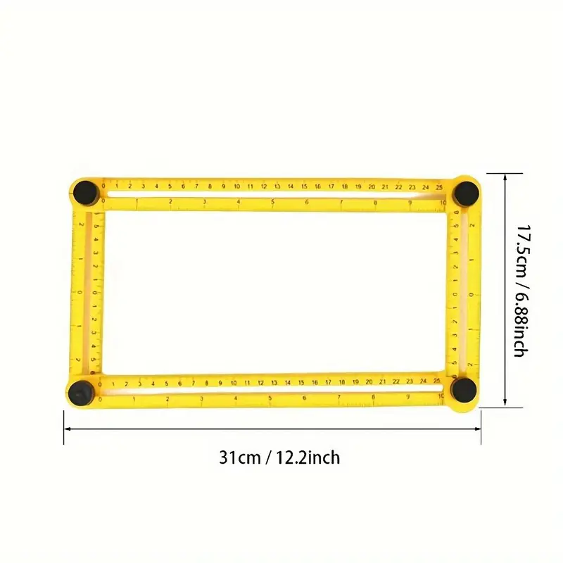 Multipurpose Folding Ruler, Durable Multi-angle Square Ruler, Collapsible Plastic Ruler, Multifunctional Measuring Tool 1