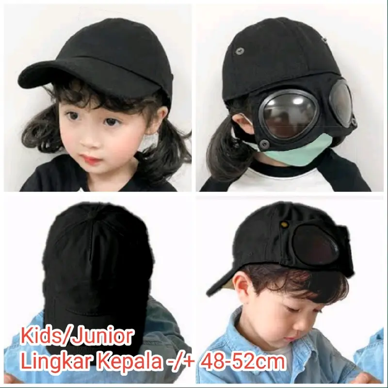 Topi Baseball kacamata hand made topi pria topi wanita topi golf GOGGLE CAP Topi Bisbol mendunia polos hitam webbing random 8