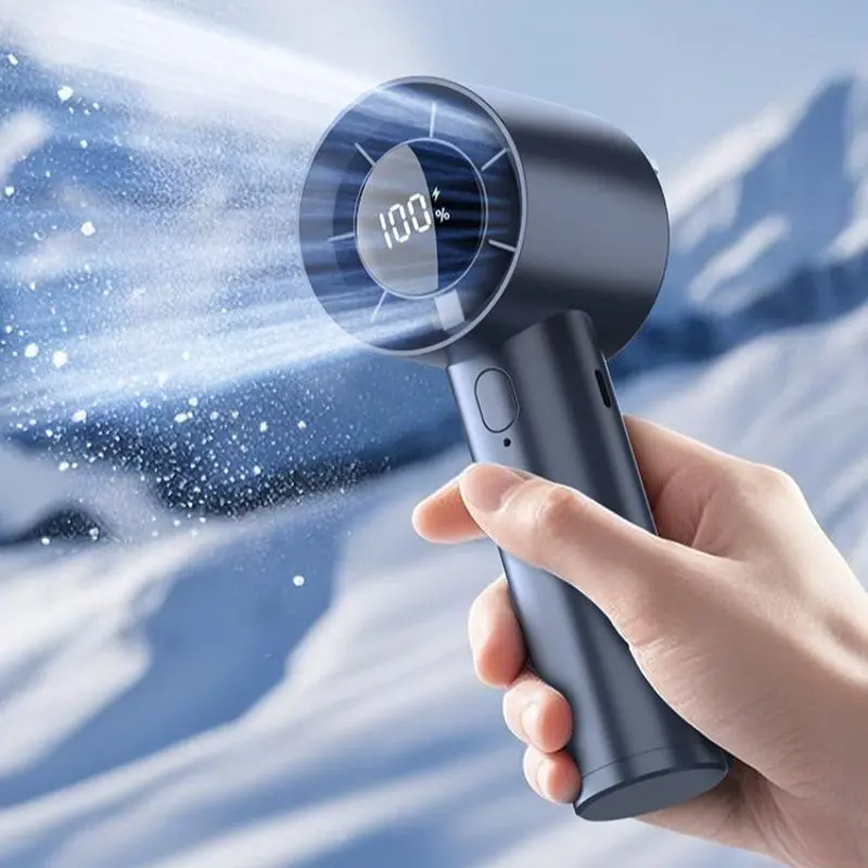 Portable Handheld Fan, 100 Speed Wind Control Rechargeable Fan with Digital Display, Suitable for Indoor and Outdoor Use, Summer Must-have 8