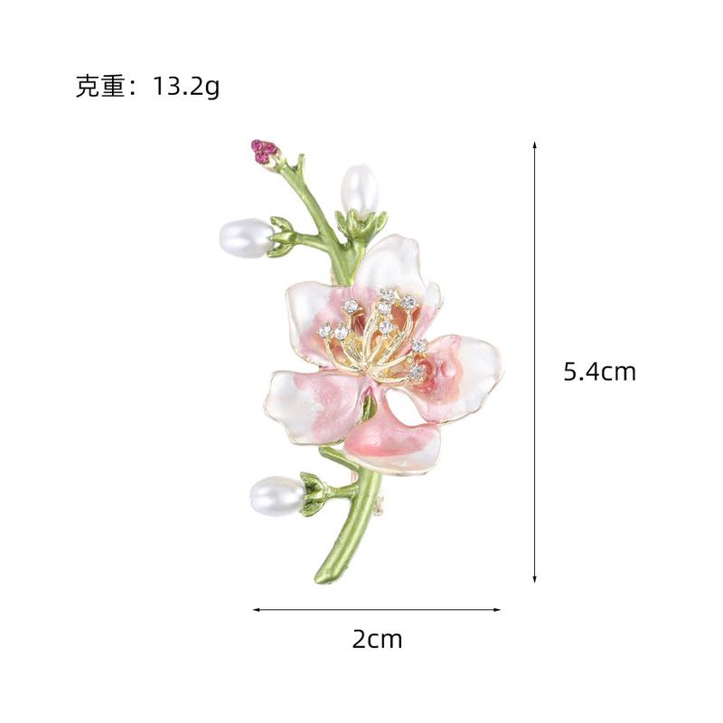 Product Introduction of New Chinese Style Flower Rhinestone Alloy Brooch for Cheongsam 0
