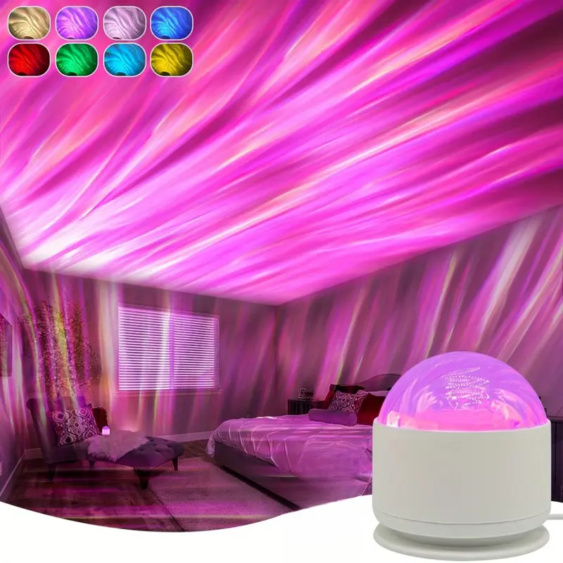 Đèn Chiếu Hình Sóng Nước LED, Chạy Bằng USB, Nhiều Màu, Điều Khiển Từ Xa, Thích Hợp Cho Đèn Ngủ Cực Quang Đại Dương, Lý Tưởng Cho Môi Trường Phòng Ngủ 0