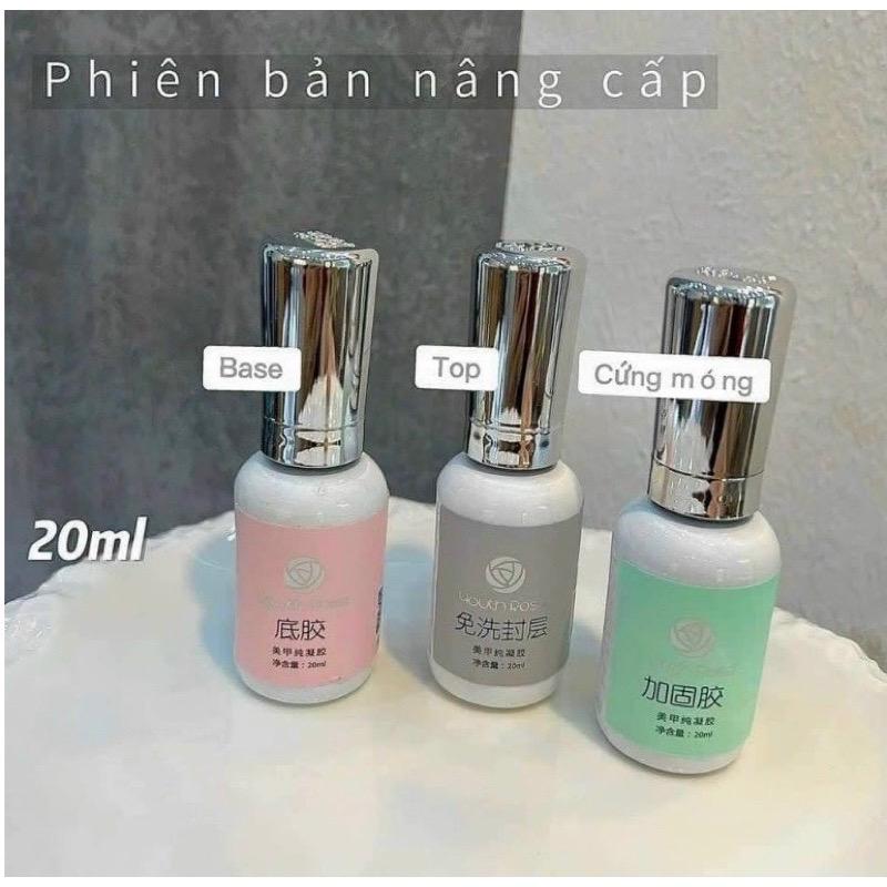 Bass , Top , cứng móng  , Hoa hồng 20ml mẫu mới , bản nâng cao , logo dập lắp hàng chính hãng , Siêu bền , Siêu bóng , dùng trong ngành Sơn bóng , sơn gel móng tay chân làm đẹp Nail