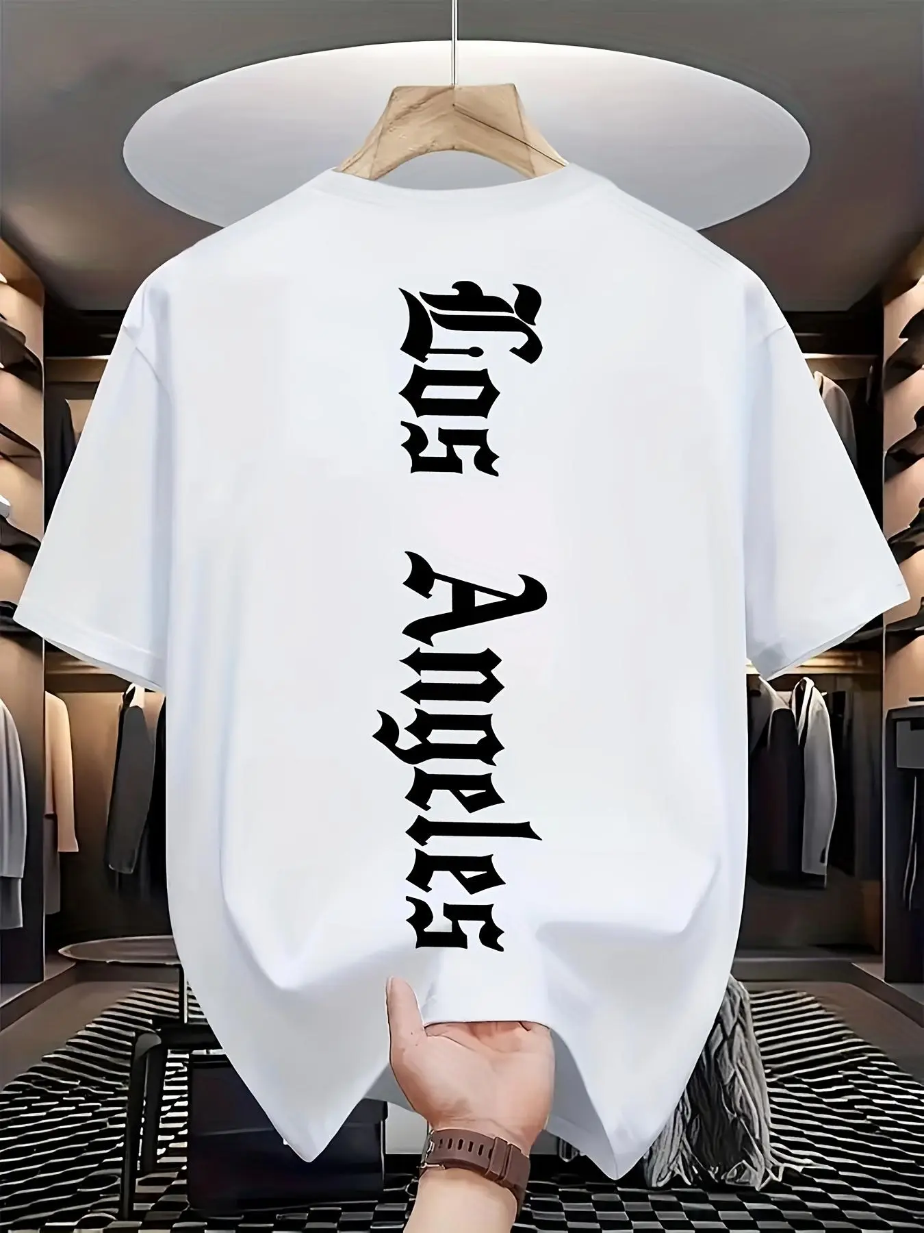Men's Letter Print Round Neck Tee, Regular Fit Casual Short Sleeve Crew Neck T-Shirt for Summer, Fashion Men's Top for Daily Wear