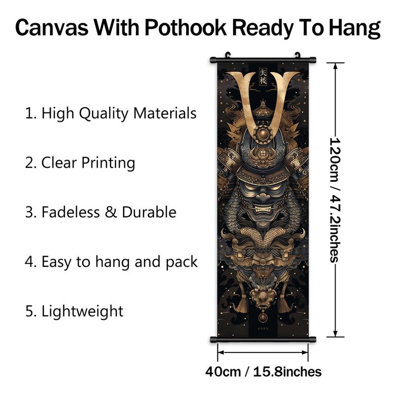 Samurai Pattern Hanging Picture, 1/4counts Creative Modern Wall Hanging Decor, Wall Art Decor for Home Living Room Bedroom, Room Decor, Home Decor 6