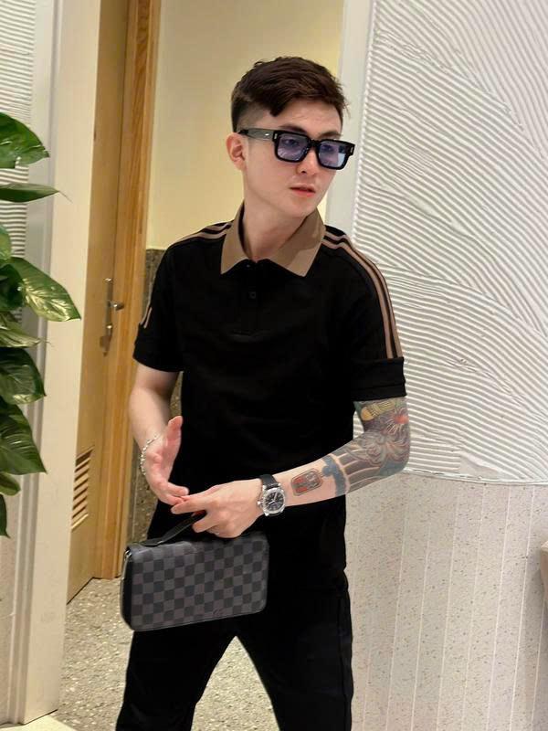 Áo polo nam vải cotton sang trọng trẻ trung thanh lịch mẫu boy phố thoáng khí mã 016 Cổ Tròn Menswear Shirt Có Cổ Tre