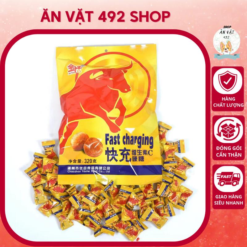 Kẹo viên ngậm vị bò húc tăng lực - Ăn Vặt 492 Shop