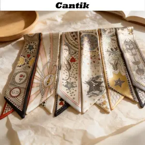 [Cantik]Syal Kecil Wanita dengan Motif Astrologi dan Kartu Tarot Beragam Gaya Dekoratif B652