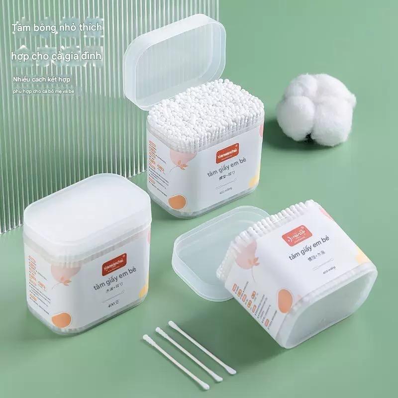 Combo 3 Hộp (600 chiếc) Tăm Bông Đa Năng Cao Cấp An Toàn Cho Bé Tiện Dụng - Lấy Ráy Tai