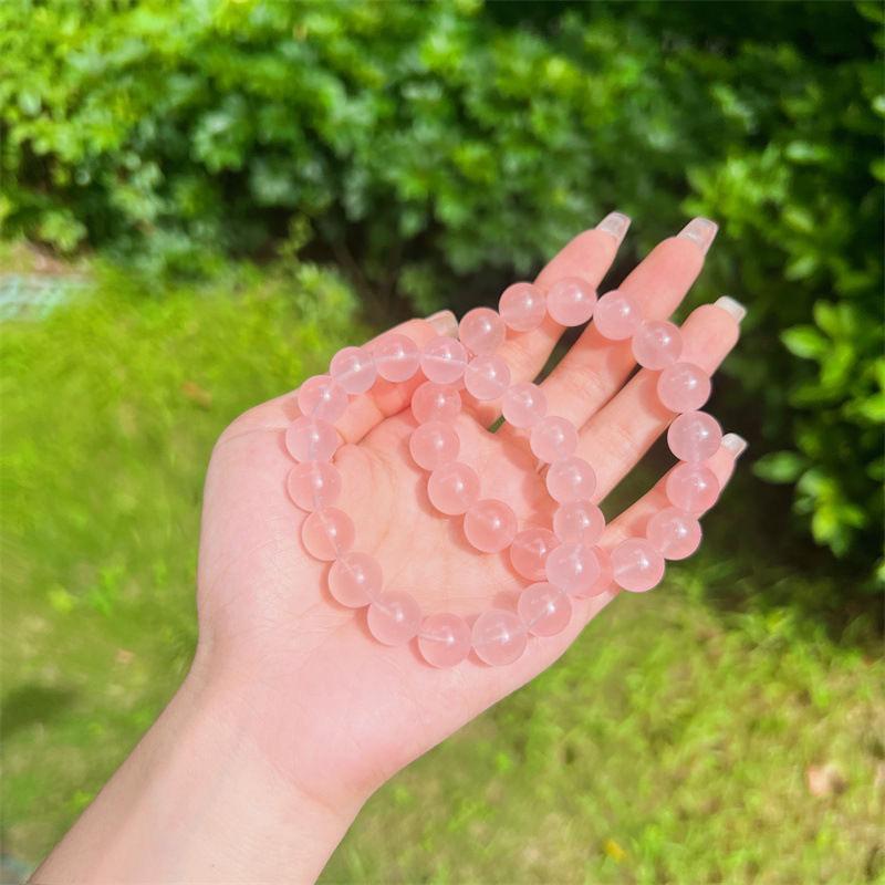 Product Introduction of Simple fashion accessories rose natural crystal bracelet for women sweet stripping powder horse shade bracelet single bangle simple fashion accessories 3