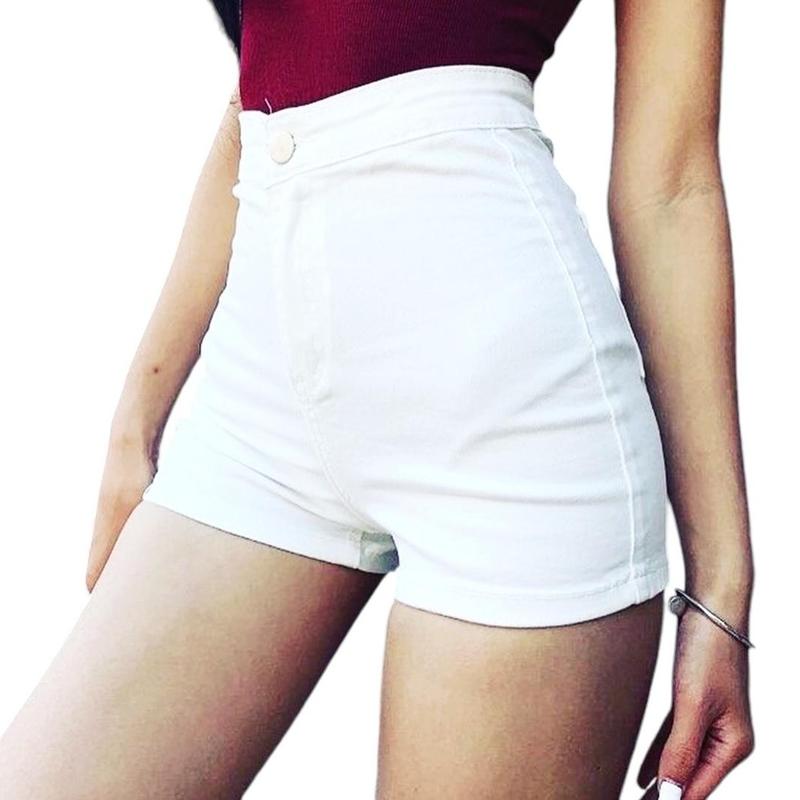 Quần shorts Ngắn kaki trơn cạp cao túi sau dáng ôm body co giãn ,Nữ Cạp Cao Có Túi Sau Lưng Cao, Màu Đen Trắng Quần Đùi sooc Ôm, Women Pants jorts  women's outfits Denim Jean demin