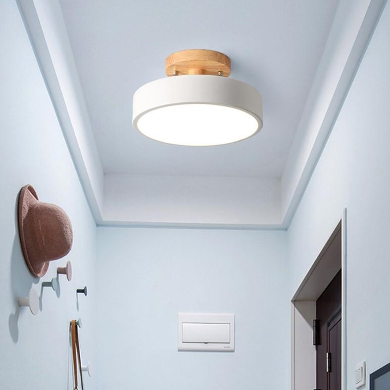 Product Introduction of LED Ceiling Lights Modern Minimalist Macarons Tri-Color Ceiling Lamp Lights Wood Circle Chandelier for Living Room Restaurant Bedroom Corridor Kitchen 10