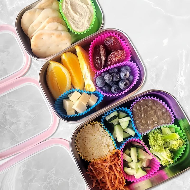 Random Color Silicone Muffin Cup, 24pcs/set Non-stick Reusable Cupcake Liner, Baking Mold for Home Kitchen Baking House 3