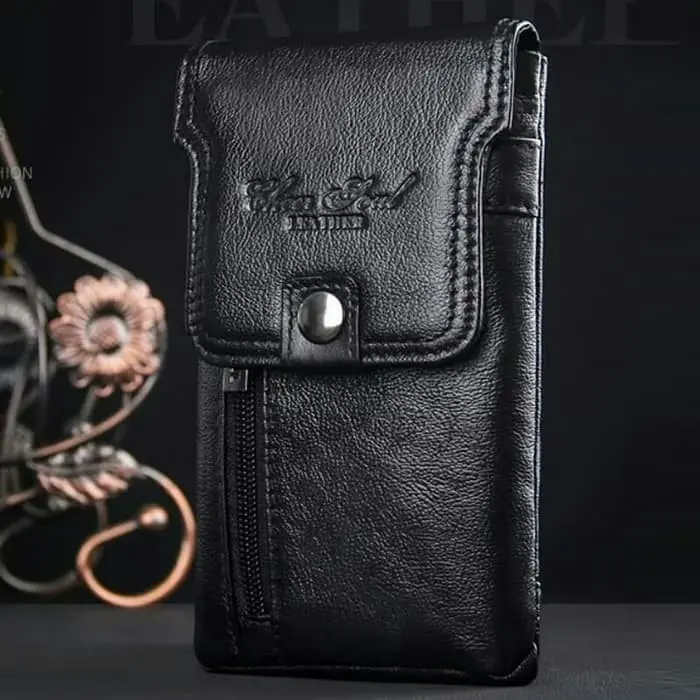 dompet hp pria pinggang kulit asli cheersoul sarung hp pria kulit 3227
