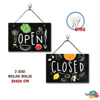 Gambar TENNESY Pajangan Pintu Sign Open Close Toko Makanan 30x20CM Wall Decor Dekorasi Gantungan Tali pajangan  dapur aesthetic - ST9-Putih dari Tennesy Kota Malang 4 Tokopedia