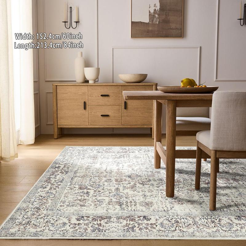 Geometric Pattern Room Decor Carpet, 1 Count Non-slip Soft Floor Mat, Lounge Rug Large Neutral, Machine Washable Decorative Rugs for Living Room Bedroom, Stocking Fillers Gift, Large Living Room Rugs, Kids Bedroom Rugs 6