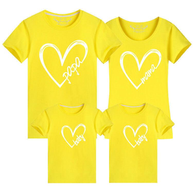 Product Introduction of 2025 Valentine'S Day Gift Giving Couple Dress Cartoon Pattern Eternal Love Printed T-Shirt Family Set/Couple Set Short Sleeve T-Shirt 21