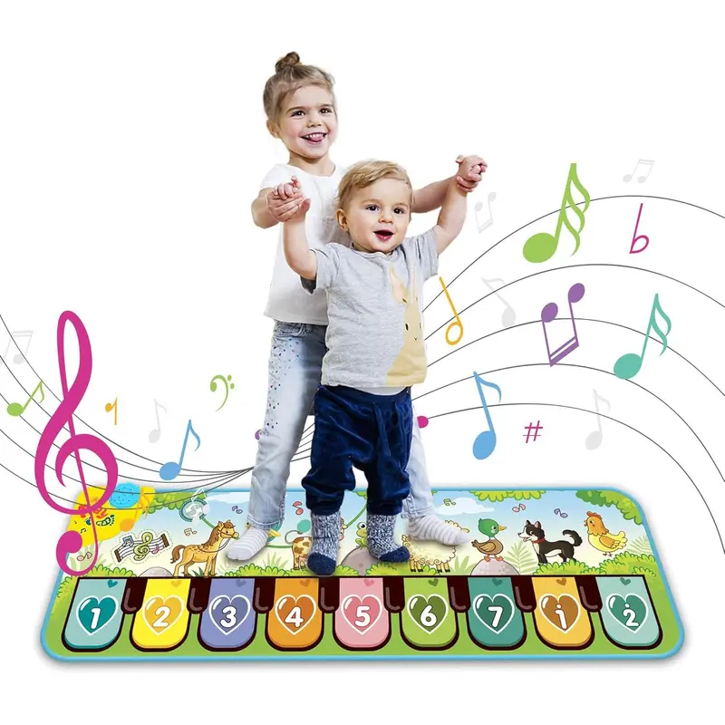 Dance Mat, 8 Animal Sound Modes Touch Game Mat, Music Mat for 3+ Years Old, Educational Toy for Kids, No Battery Provided 7