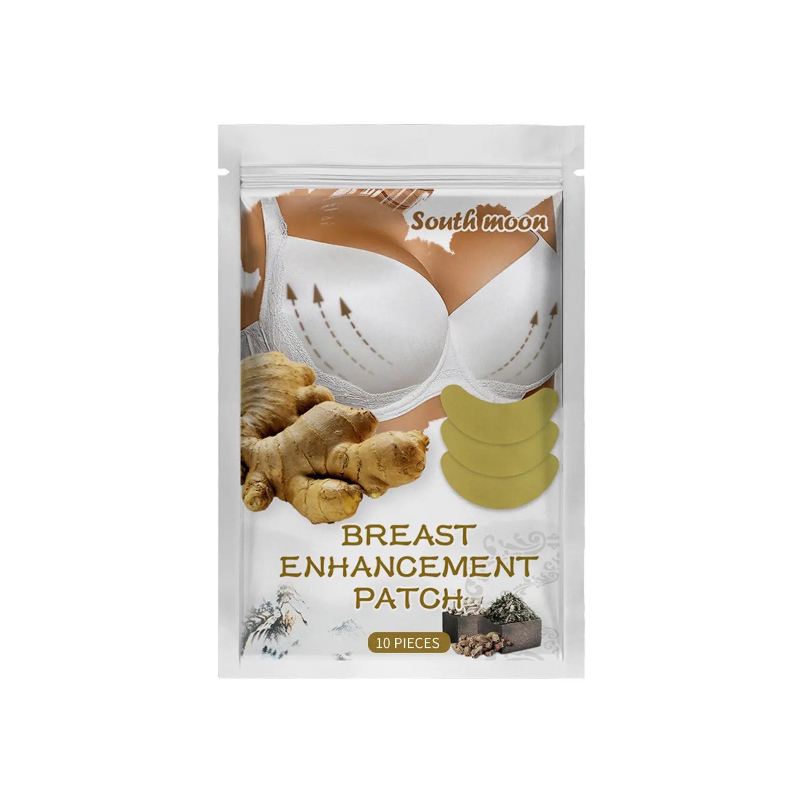 South Moon Ginger Breast Patch Plumping Breast Massage Sticks to Firm Moisturizing Firm Plump Breasts Care Patch
